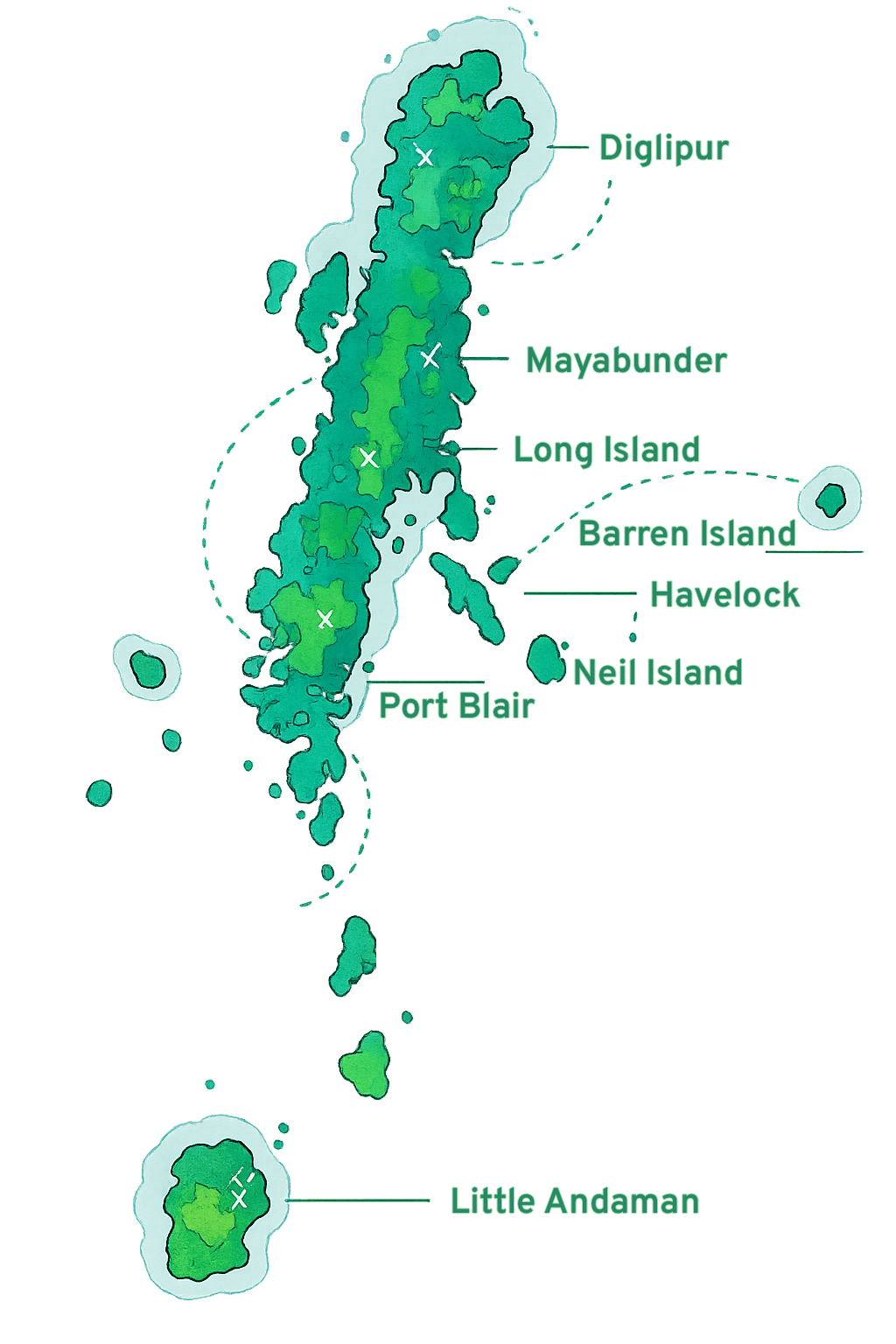 Andaman Map Illustration